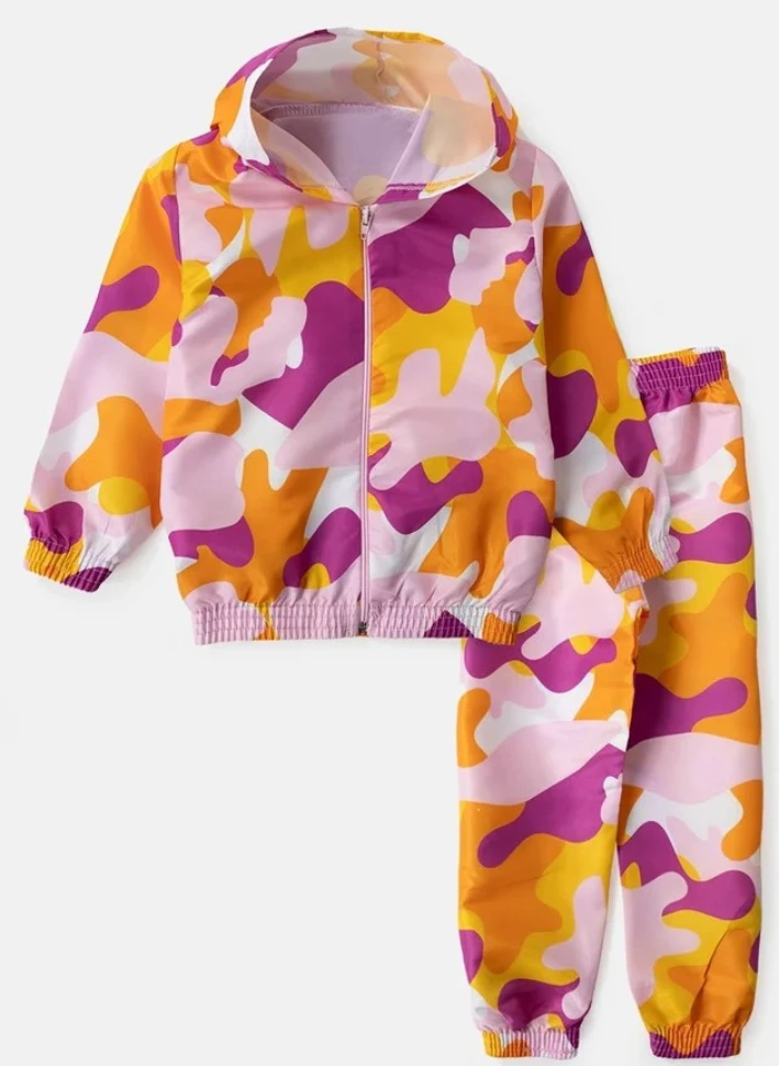 Conjunto Corta Vento Camuflado Colorido