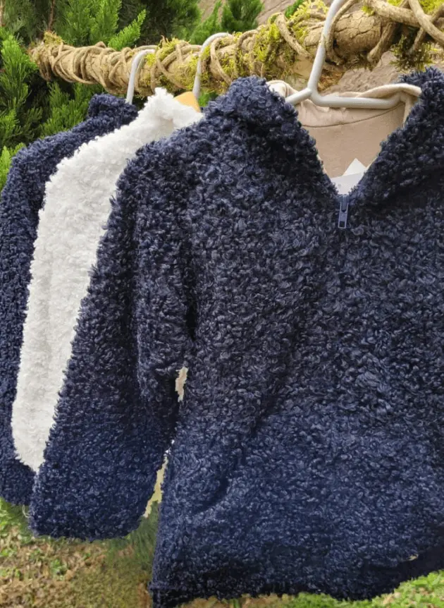 Jaqueta Pelo Alpaca com Capuz - Marinho - Imagem 2