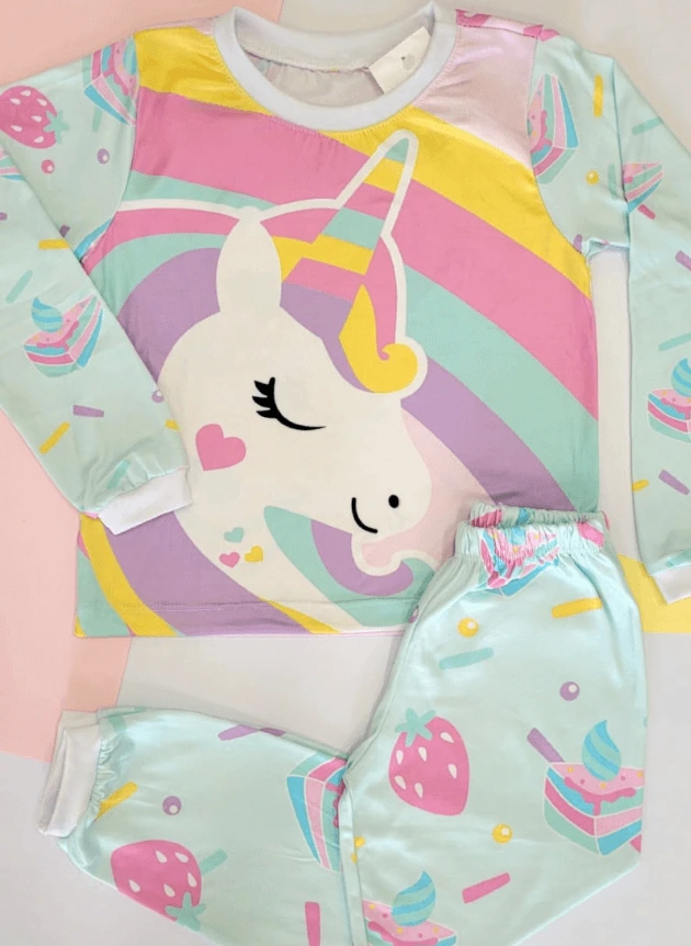 Pijama Longo Unicórnio