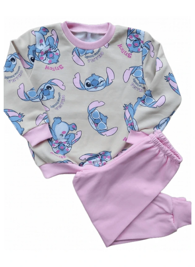 Conjunto Moletom Peluciado Stitch