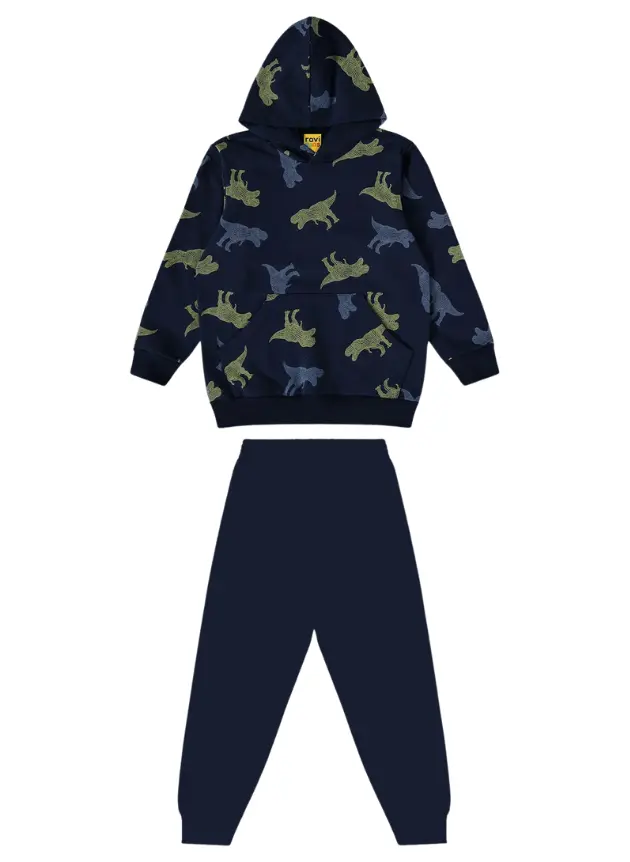 Conjunto Blusão com Capuz E Calça - Dino