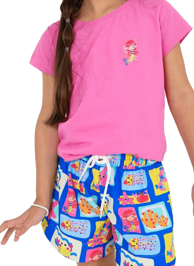 Conjunto T-Shirt Rosa Chiclete - Imagem 2