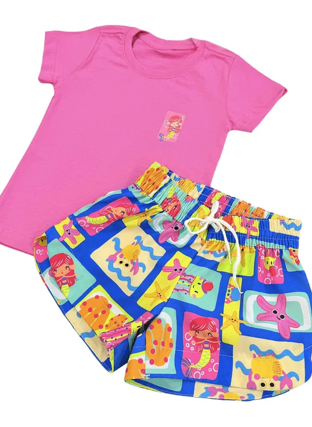 Conjunto T-Shirt Rosa Chiclete