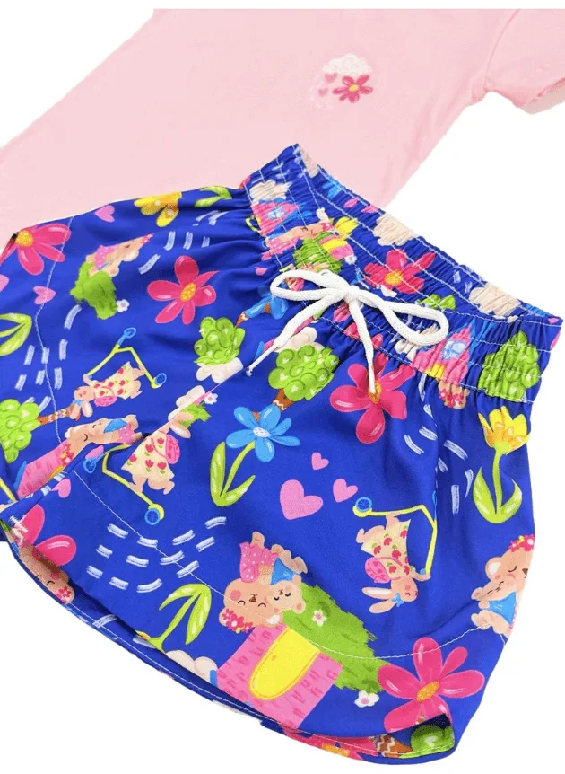 Conjunto T-Shirt Rosa Bebe - Imagem 2